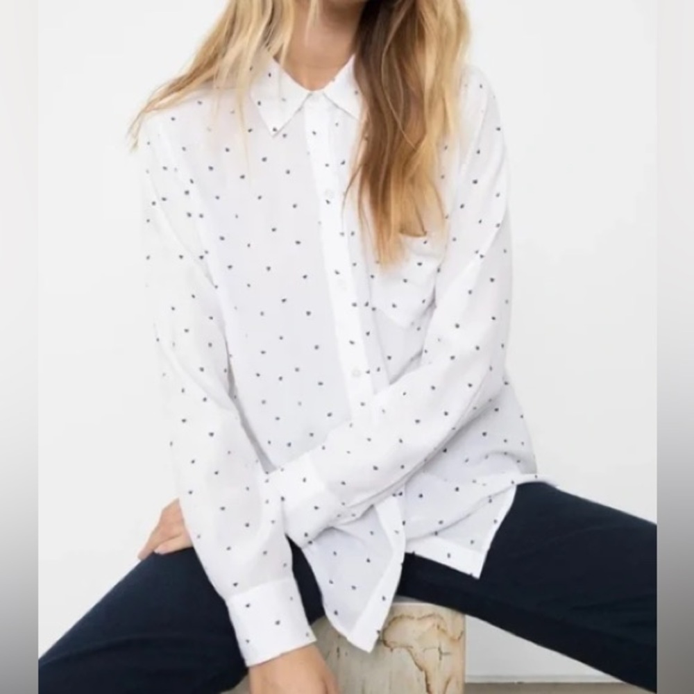 Rails 100% Silk Kate Heart Button Down Women’s Blouse